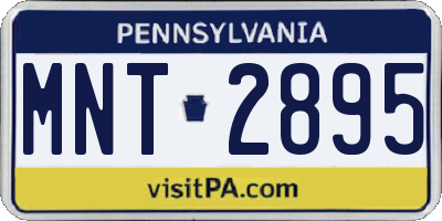 PA license plate MNT2895