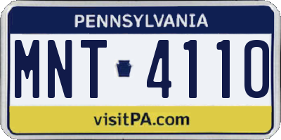 PA license plate MNT4110