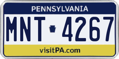 PA license plate MNT4267