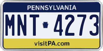 PA license plate MNT4273