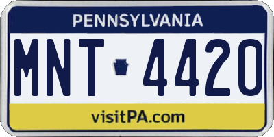 PA license plate MNT4420
