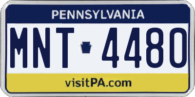 PA license plate MNT4480