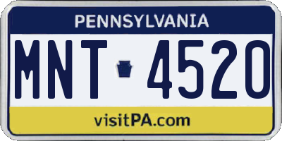 PA license plate MNT4520