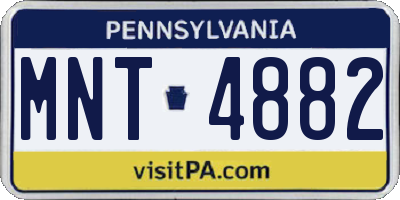 PA license plate MNT4882