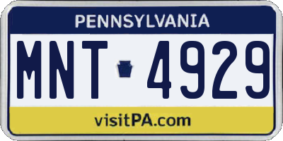 PA license plate MNT4929