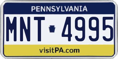 PA license plate MNT4995