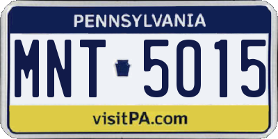 PA license plate MNT5015