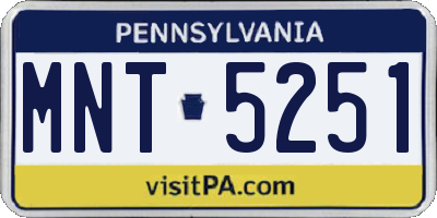 PA license plate MNT5251