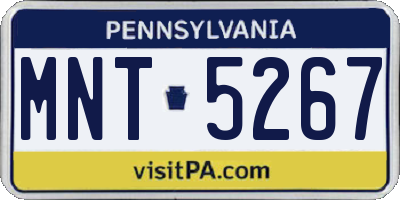 PA license plate MNT5267