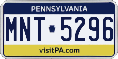 PA license plate MNT5296