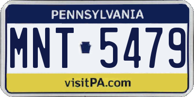 PA license plate MNT5479
