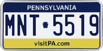 PA license plate MNT5519