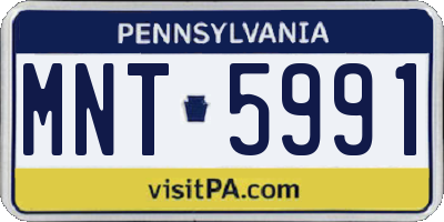 PA license plate MNT5991
