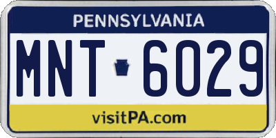 PA license plate MNT6029