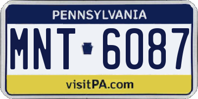 PA license plate MNT6087