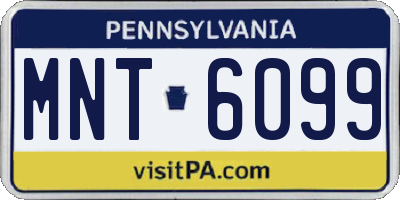 PA license plate MNT6099