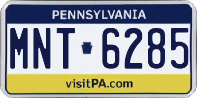PA license plate MNT6285