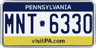 PA license plate MNT6330