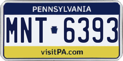 PA license plate MNT6393