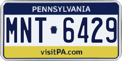 PA license plate MNT6429