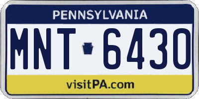 PA license plate MNT6430