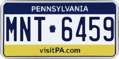 PA license plate MNT6459