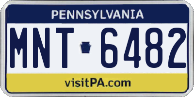 PA license plate MNT6482