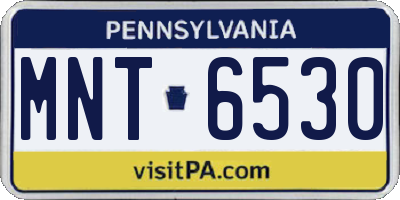 PA license plate MNT6530