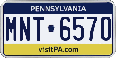 PA license plate MNT6570