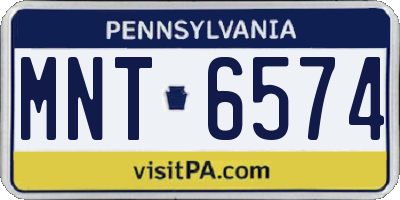 PA license plate MNT6574