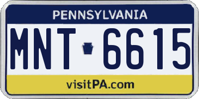 PA license plate MNT6615