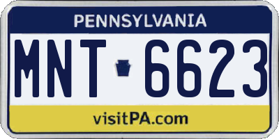 PA license plate MNT6623
