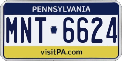 PA license plate MNT6624