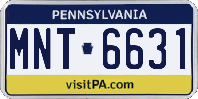 PA license plate MNT6631