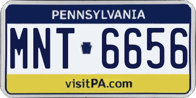 PA license plate MNT6656