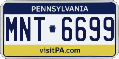 PA license plate MNT6699