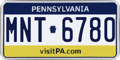 PA license plate MNT6780