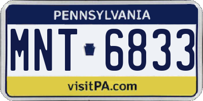 PA license plate MNT6833