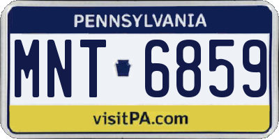 PA license plate MNT6859
