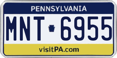 PA license plate MNT6955