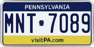 PA license plate MNT7089