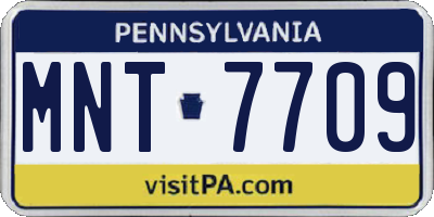 PA license plate MNT7709