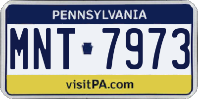 PA license plate MNT7973