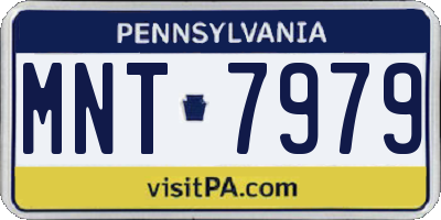 PA license plate MNT7979