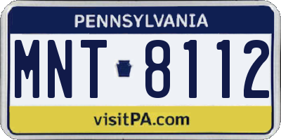 PA license plate MNT8112