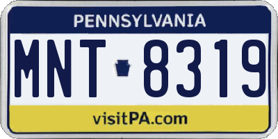 PA license plate MNT8319