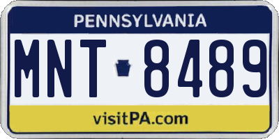PA license plate MNT8489