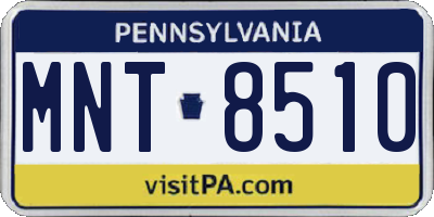 PA license plate MNT8510
