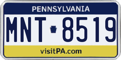 PA license plate MNT8519