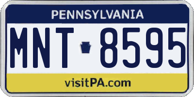 PA license plate MNT8595